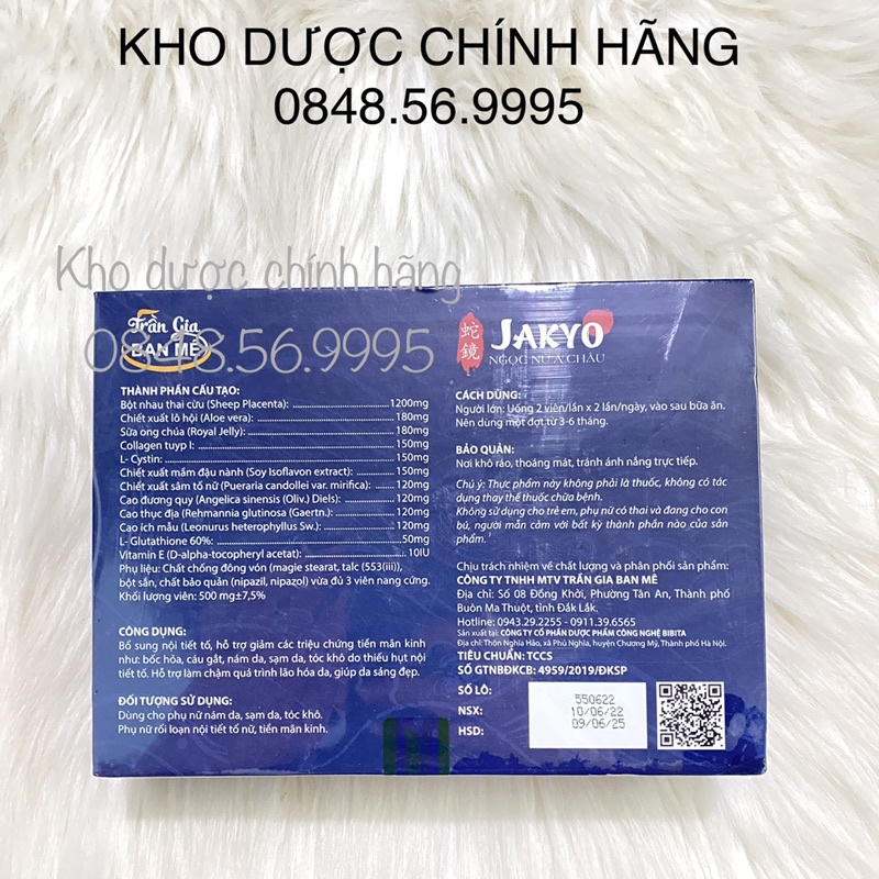 Ngọc nữ Á Châu Jakyo - Cân bằng nội tiết tố nữ, tiền mãn kinh - làm chậm quá trình lão hoá