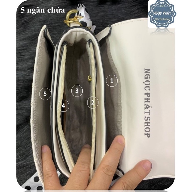 Túi Xách Nữ CHỮ D - Hàng Quảng Châu Cao Cấp- Đeo vai hoặc đeo chéo (5 ngăn)