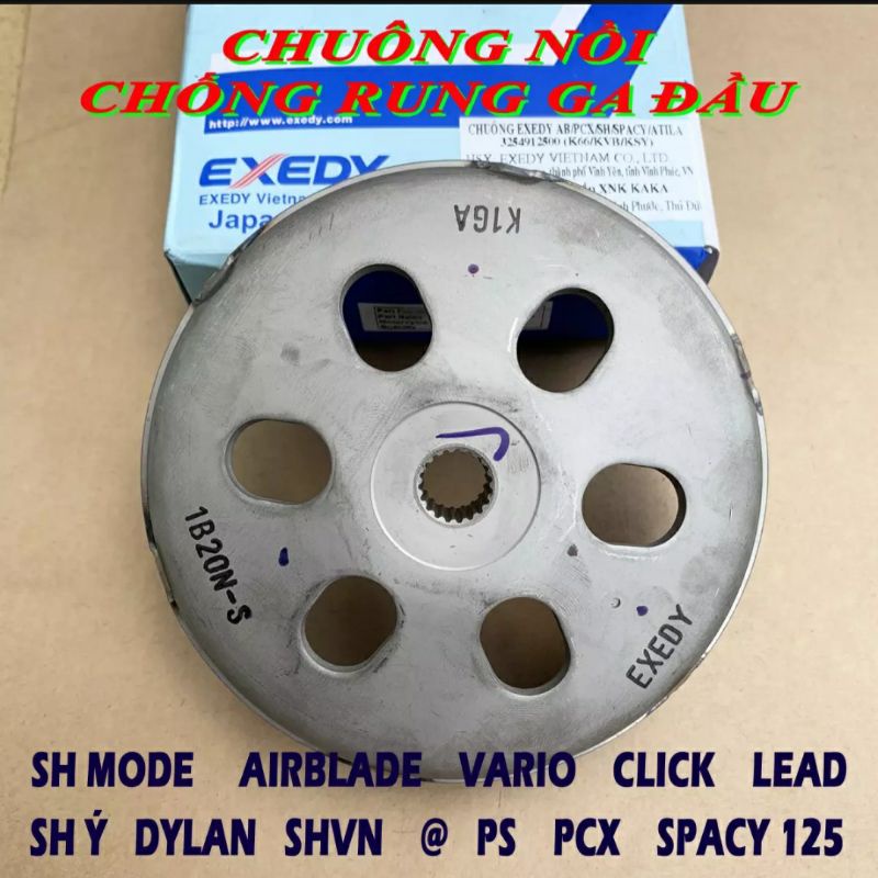A2  Chuông khoan độ lỗ thoát bụi nồi xe tay ga EXEDY Xe Airblade - Vario - SH - PCX - SH Ý - LEAD - CLICK