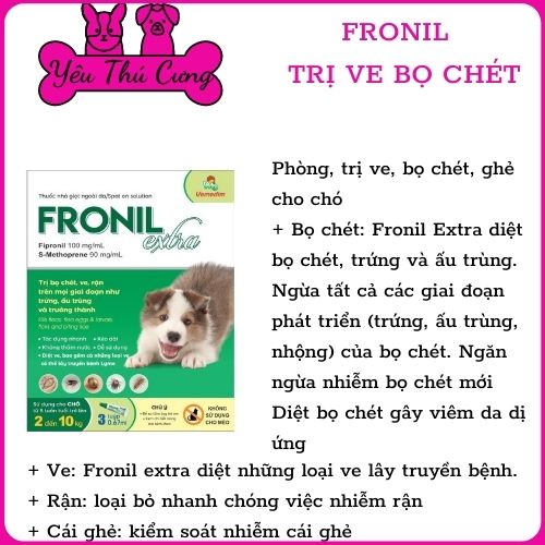 Nhỏ Gáy Ngừa Ve Rận Fronil EXTRA Cho Chó Trên 2 Tháng..... YÊU THÚ CƯNG