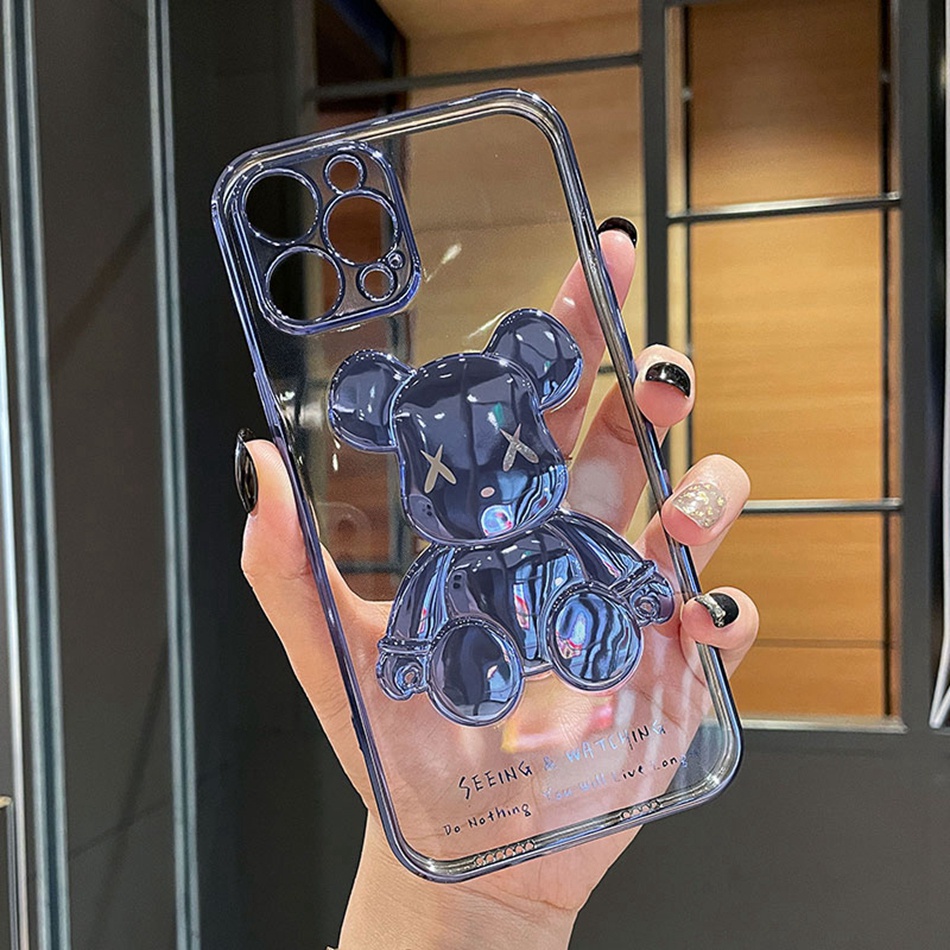 Ốp Điện Thoại Họa Tiết Gấu 3D Dễ Thương Cho IPhone 6 7 8 Plus 13 11 12 Pro 11Pro 12Pro 13pro MAX 12 11 13 Promax SE 2020 6S 7+ 8+ X XS MAX XR