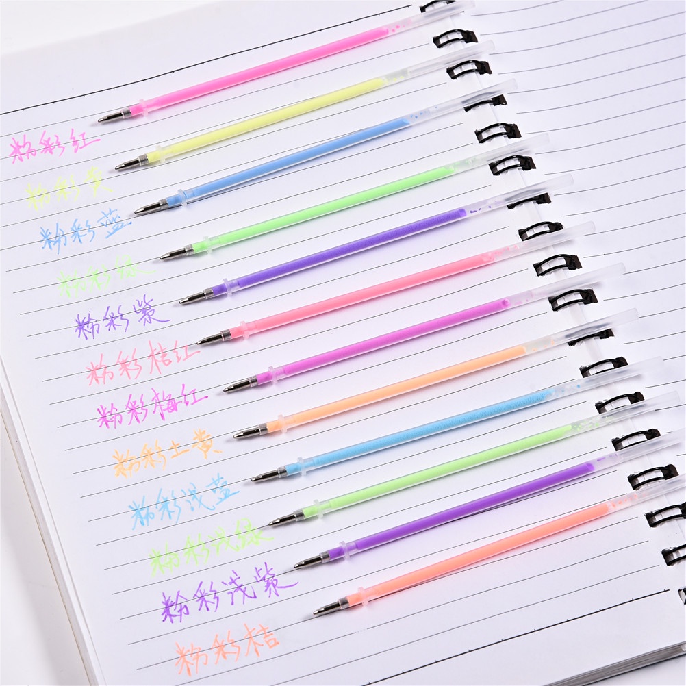 Set 48 Ruột Bút Mực Gel Neon Nhiều Màu Sắc