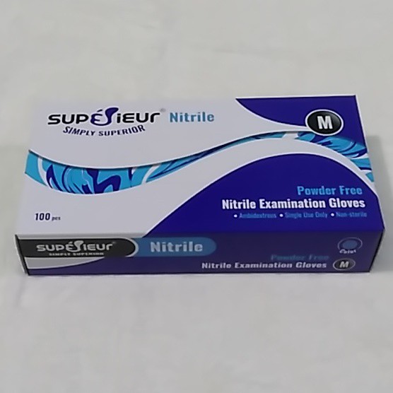 Găng Tay - bao tay - Superieur nitrile không bột hộp 100 cái màu xanh