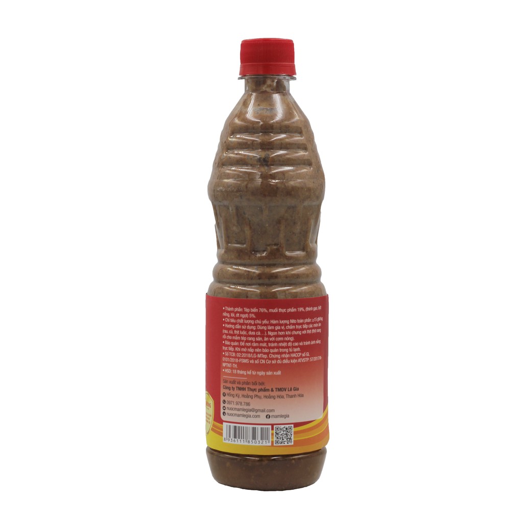 [Mã SKAMLTS7 giảm 10% đơn 150K] Mắm tép Thanh Hóa - Lê Gia chai 800g | BigBuy360 - bigbuy360.vn