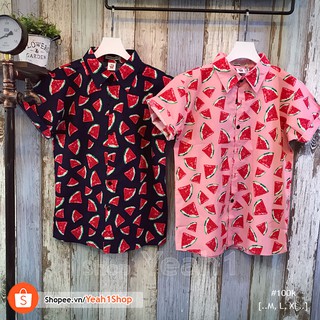 [Yeah1Shop]- Áo sơ mi trái cây dưa hấu (có size to) - SMTC