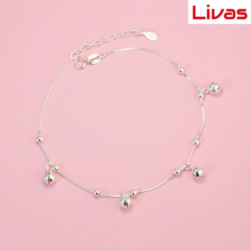 Lắc chân bạc có chuông, lắc chân bạc nữ đẹp giá rẻ LCN0022 - Trang Sức LIVAS