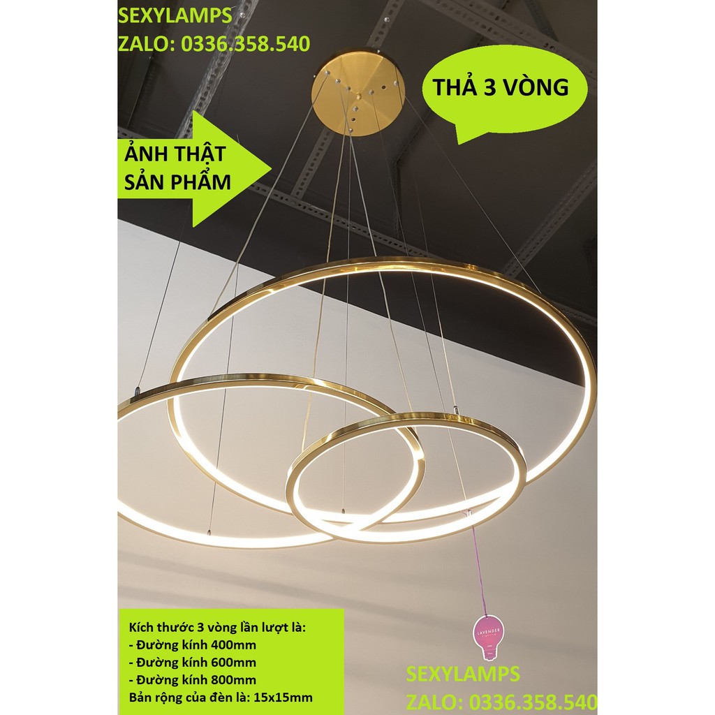 Đèn Thả Led Vòng Hợp Kim Mạ Crom Cao Cấp Thích Hợp Cho Khách Sạn, Phòng Khách, Thả Thông Tầng