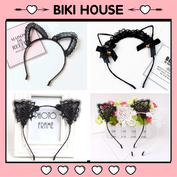 Cài tai mèo ren sexy cài tóc tai mèo đen có chuông dễ thương phụ kiện cosplay dễ thương gợi cảm BIKI HOUSE T601 - HCM