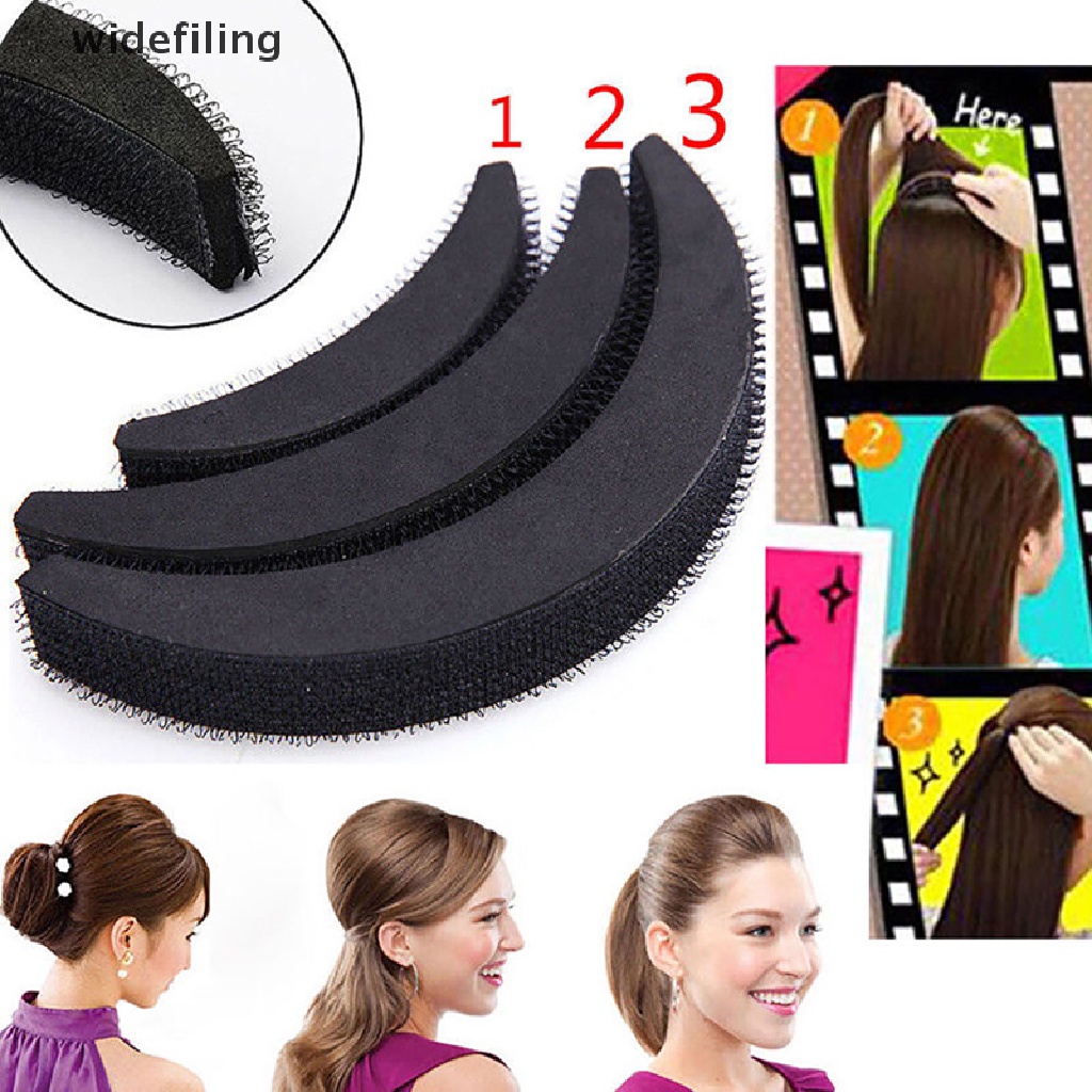 Set 3 Miếng Xốp Dày Tạo Kiểu Tóc Hình Bánh donut Tiện Dụng
