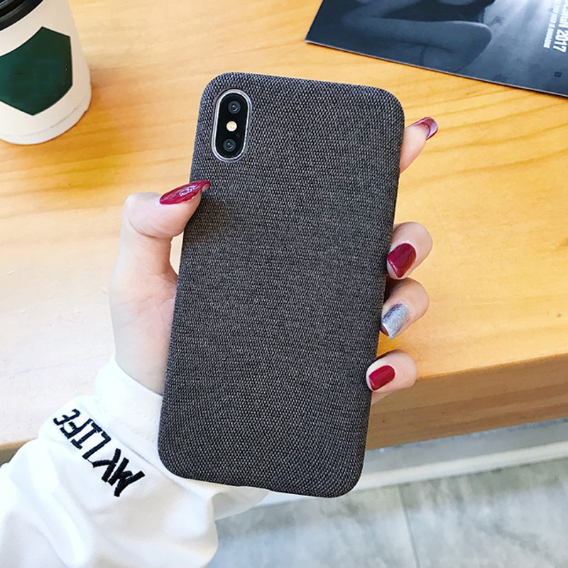 Vintage style solid color soft fabric cover phone case for iPhone 6 6s 7 8 plus X XR XS MAX 11 pro max