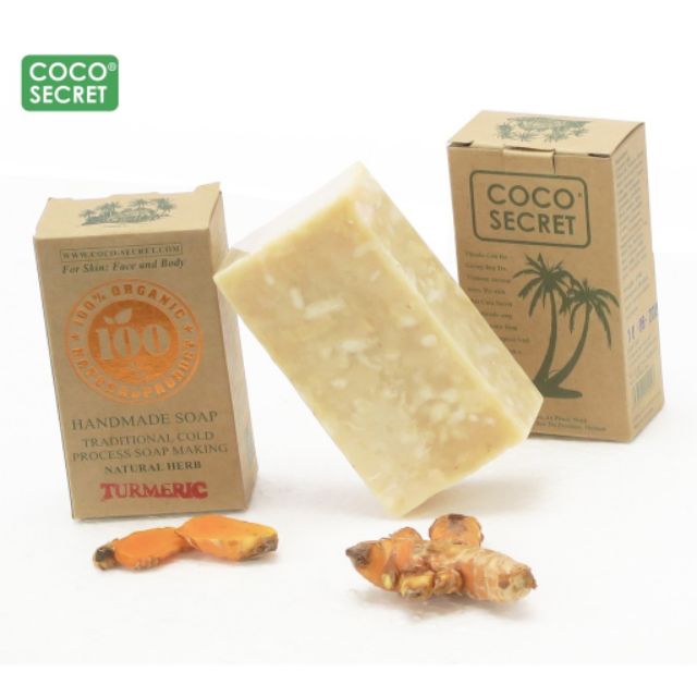 (🔥SALE) XÀ BÔNG HANDMADE DẦU DỪA NGHỆ COCOSECRET (Turmeric)