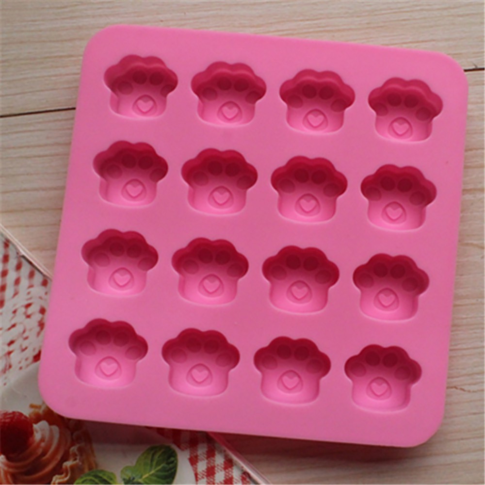 Khay làm đá / bánh cookie hình dấu chân mèo dễ thương