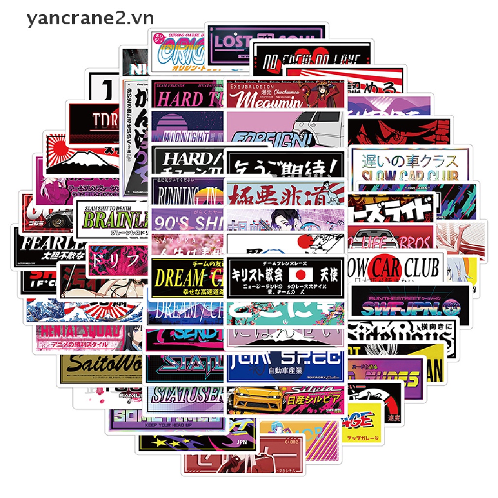 Bộ 66 Miếng Dán Trang Trí laptop Phong Cách Nhật Bản DIY JMD