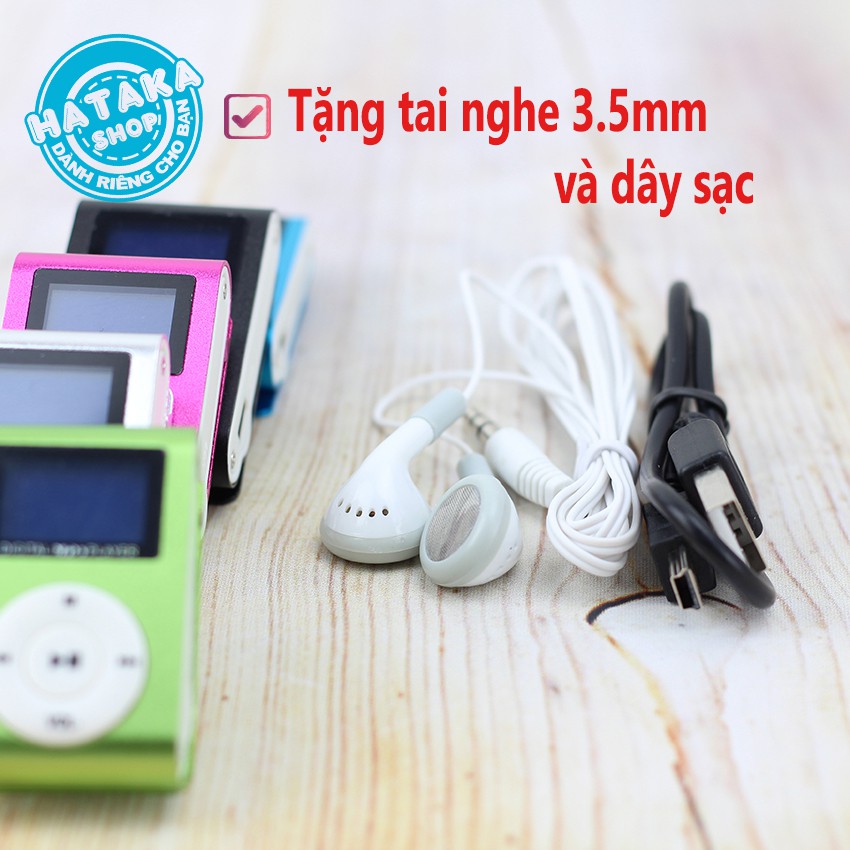 Máy nghe nhạc tặng thẻ nhớ, tai nghe và dây sạc-MINI có màn hình