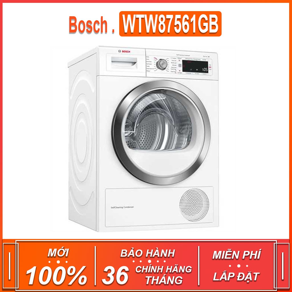 Máy sấy quần áo Bosch WTW87561GB 9KG , dung tích 112L ( Xuất sứ Đức - Bảo hành 36 tháng )