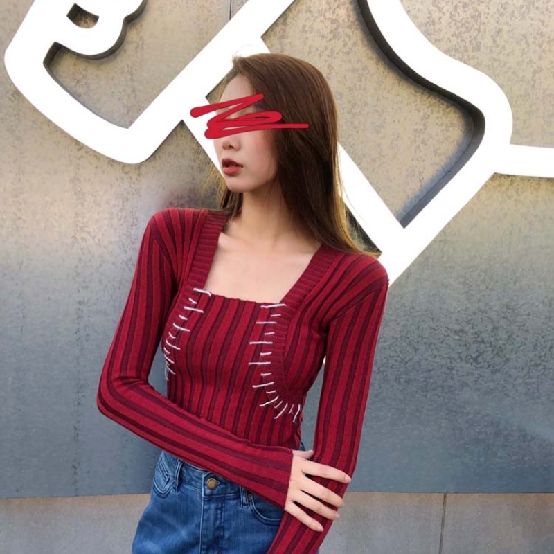 Áo Dệt Kim Tay Dài Dáng Ôm Thời Trang Sang Trọng Cho Nữ