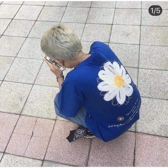 ÁO THUN NAM NỮ HỌA TIẾT BÔNG CÚC THỜI TRANG UNISEX