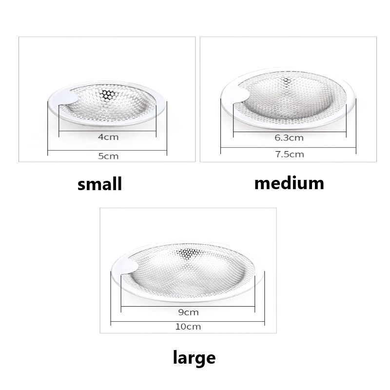 Lưới Lọc Rác 3 Kích Cỡ Làm Từ Thép Không Gỉ Cho Nhà Bếp / Phòng Tắm