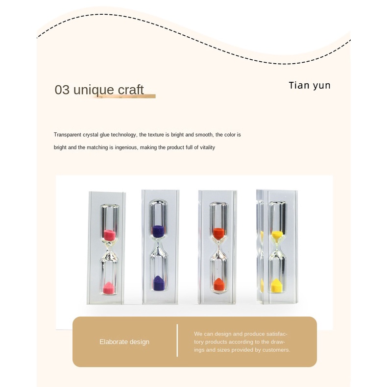 Đồng Hồ Cát Thủy Tinh Acrylic Mini Đếm Giờ Đánh Răng Cho Bé
