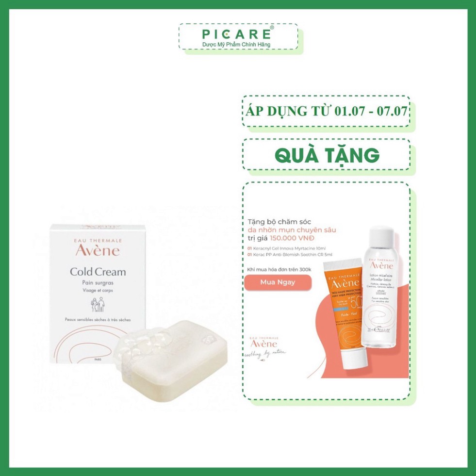 [CHÍNH HÃNG] Avene Thanh Kem Rửa Mặt Và Tắm Cho Da Khô Cold Cream Ultra Rich Soapfree Cleansing Bar 100g