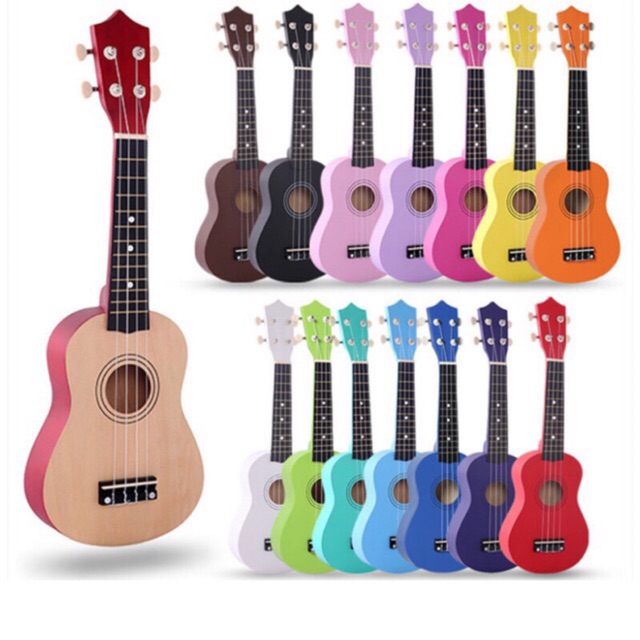 UKULELE SOPRANO 21' GỖ MÀU