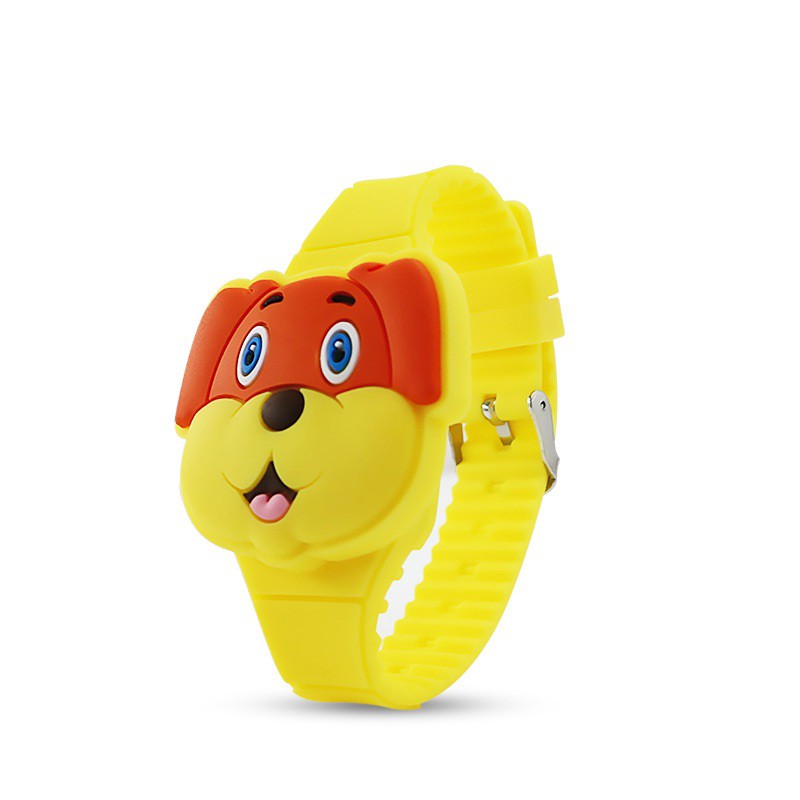 Đồng hồ thời trang trẻ em dây cao su cao cấp mặt cún con sắc màu OEM PKHRTE010-1