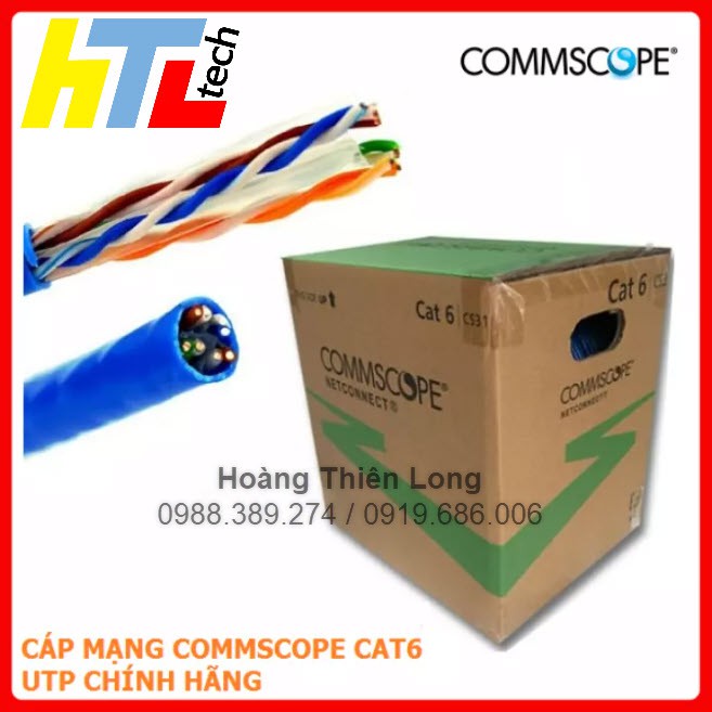 [CHÍNH HÃNG] Dây cáp mạng AMP Commscope Cat 6 UTP Blue (có bán lẻ) - HTL Shop