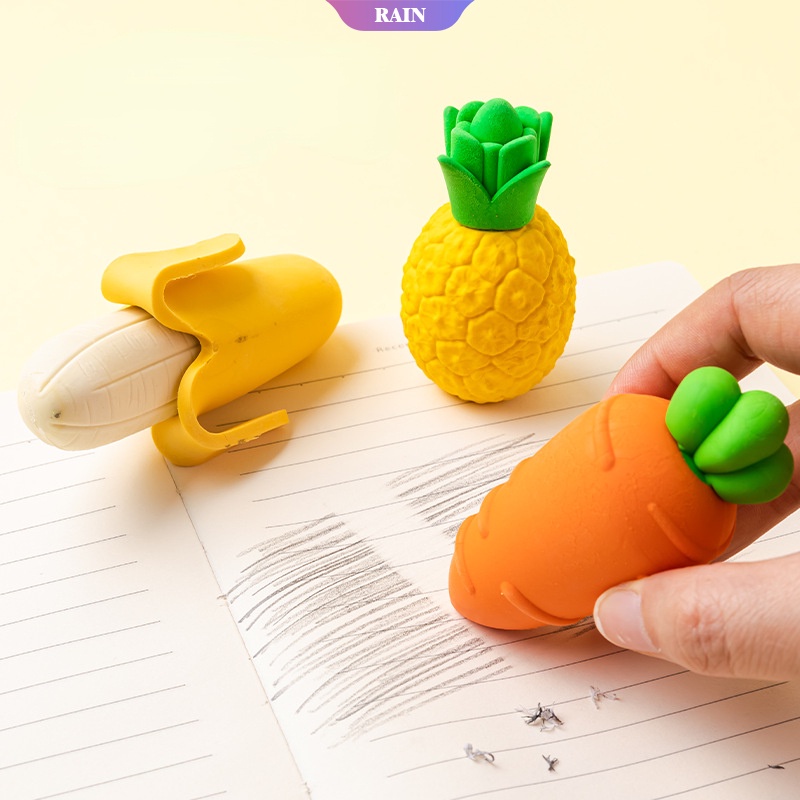 1 / 3 Túi Gôm Tẩy Hình Quả Chuối / Cà Rốt Dễ Thương