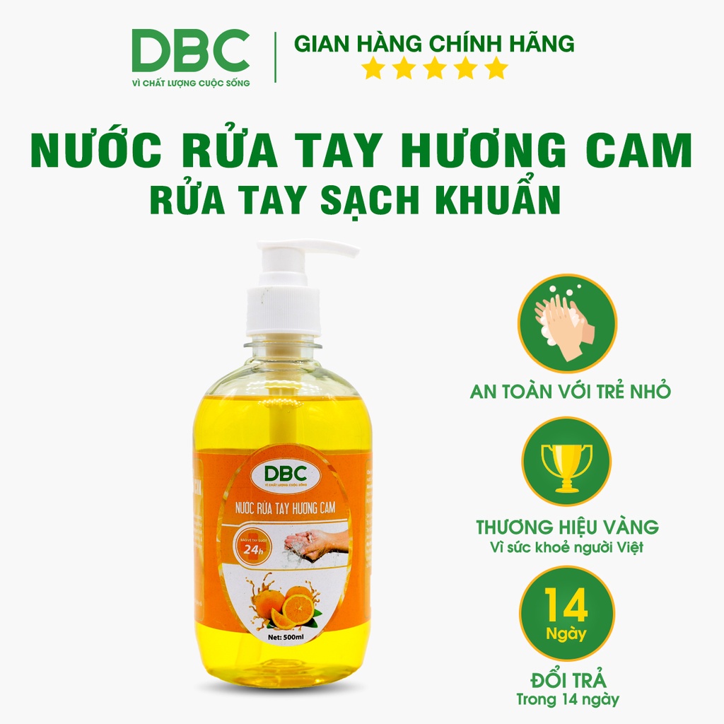 Nước Rửa Tay Tạo Bọt 500ml DƯỢC BẢO CHÂU Hương Cam, Hương Chanh Sả, Bảo Vệ Da Tay Ngăn Ngừa Vi Khuẩn