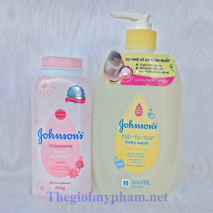 Combo Phấn Jonhson 180g + Tắm Gội Johnson 500ml