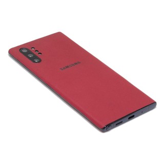 Ốp dán da Galaxy Note 10 plus - Da thật nhập khẩu cao cấp (Đỏ Mịn)