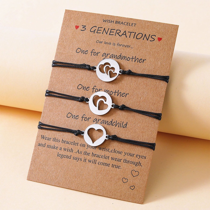 Flgo Set 3 Vòng Tay Hình Trái Tim Ghép Đôi Thích Hợp Làm Quà Tặng Cho Ngày Của Mẹ Mẹ Và Con Gái
