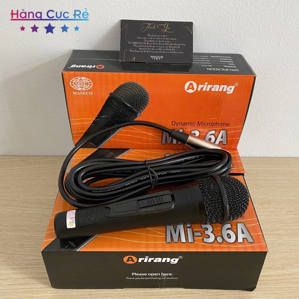 Micro karaoke Arirang mi-3.6a có dây dài 5m lọc âm chống hú– Shop Hàng Cực Rẻ