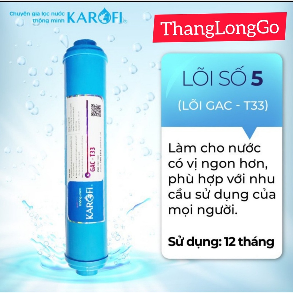 COMBO 4 LÕI TẠO VỊ KAROFI SỐ 5-6-7-9 [ MÁY 8 CẤP] - GỒM LÕI T33 - MINAREL - ALKALINE - NANO