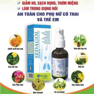 Xịt giảm ho, sạch họng SEDAGOL chiết xuất keo ong