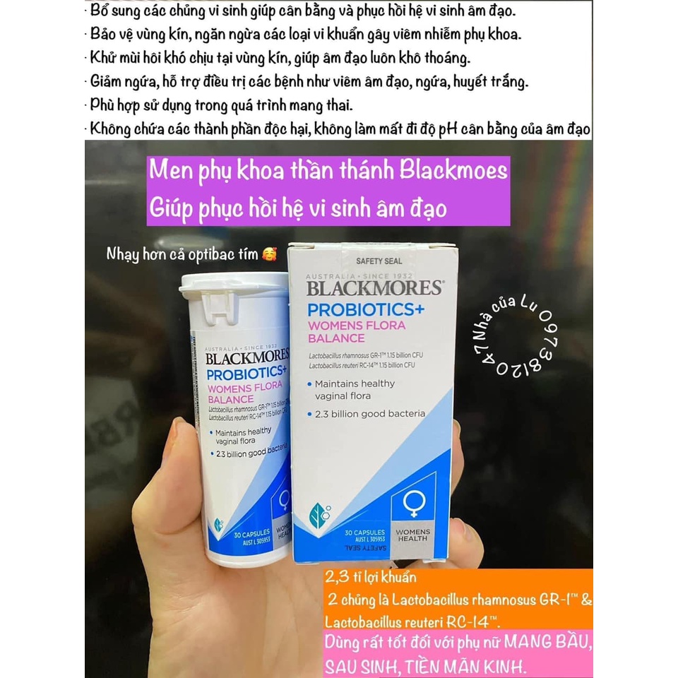 Men vệ sinh phụ nữ Blackmore Probiotics+