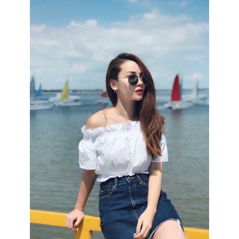 Set áo trắng + Váy jeans🌷 Váy jeans 🌷Áo croptop | WebRaoVat - webraovat.net.vn