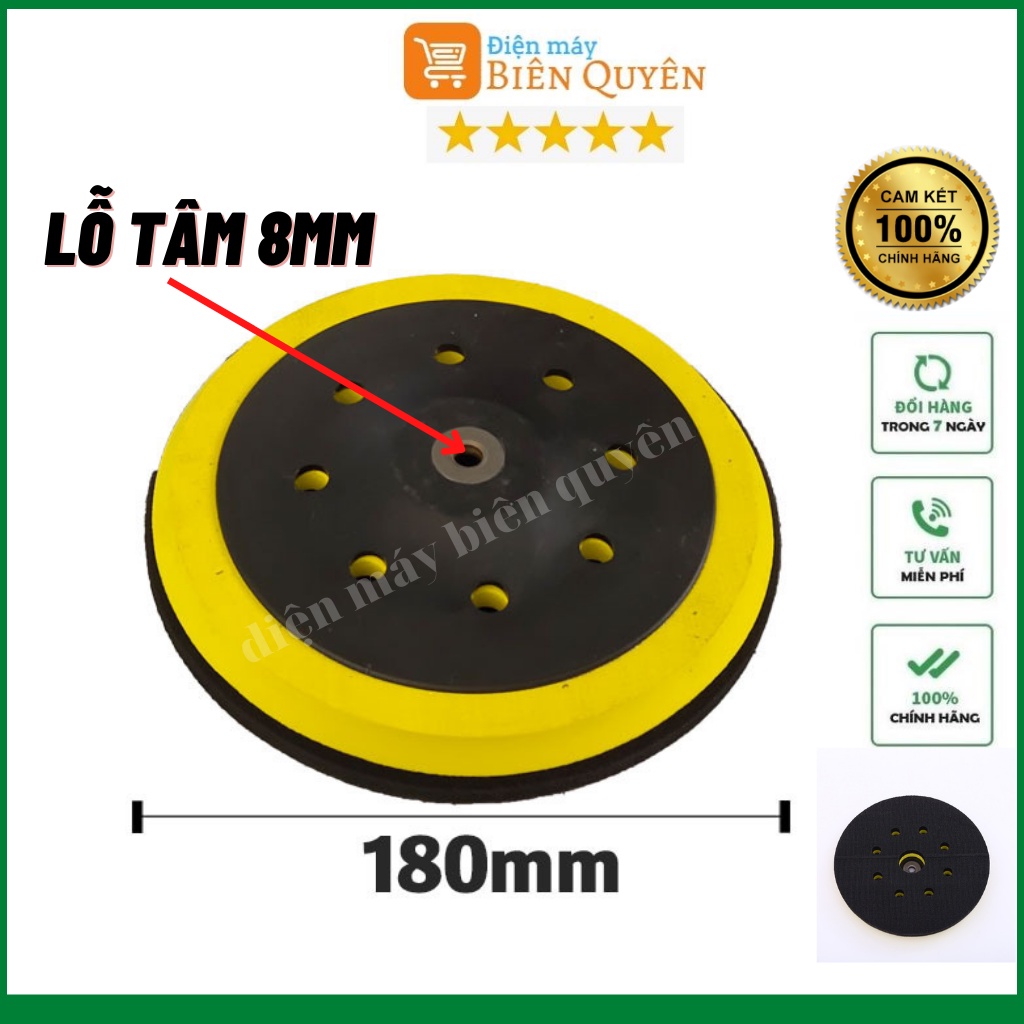 Đế Nhám Tường 180mm - đế dính ráp máy chà tường, phụ tùng máy đánh bóng tường