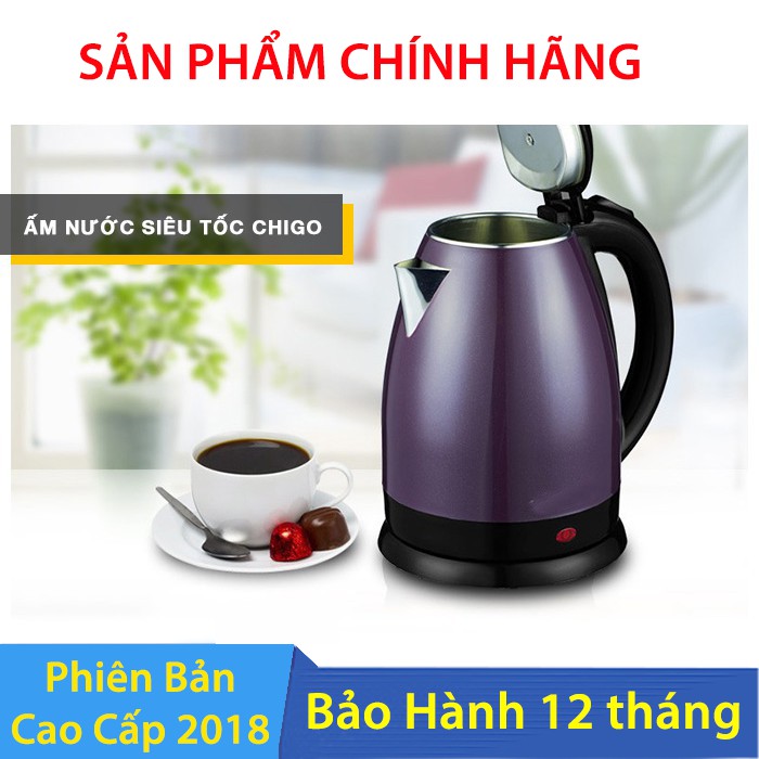 Ấm Nước Siêu Tốc Chống Phỏng Công Suất Lớn Chigo 1.8l