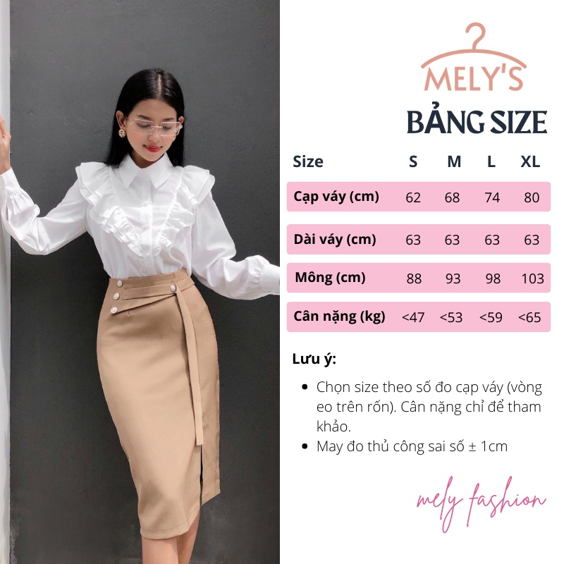 Chân váy midi công sở xẻ tà có BIGSIZE dài qua gối phong cách trẻ trung năng động đi làm đi tiệc siêu xinh CV39
