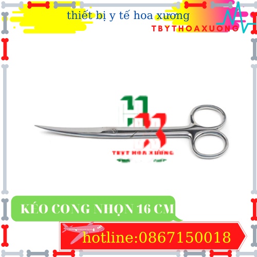 [Hàng Cao Cấp] Kéo Y Tế Cong Nhọn 2 Đầu 16cm Pakistan