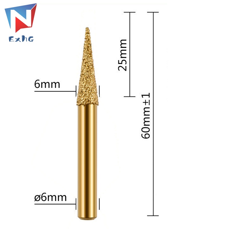 Mũi Khoan Mài Kim Cương 6mm Thông Dụng Cho Máy Khoan/Đá/Kim Cương