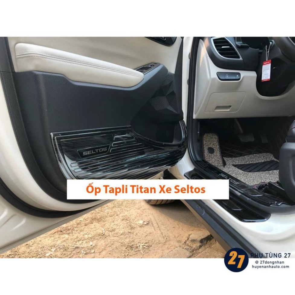 Ốp Tapli Cửa Xe Kia Seltos 2020 2021 Mẫu Titan tặng kèm keo dính thêm