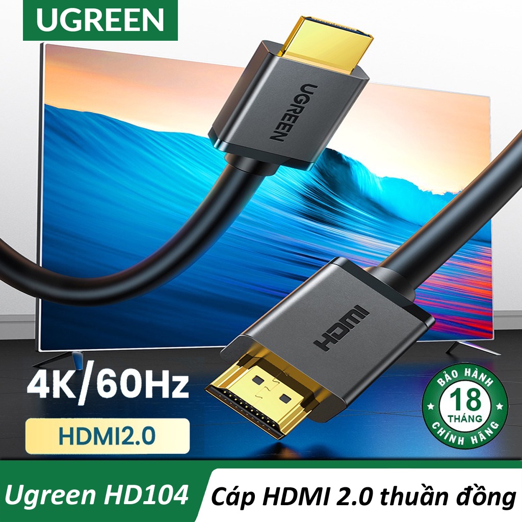Cáp HDMI 2.0 cao cấp hỗ trợ 4k 2k HDMI 1M 10M Ugreen HD104