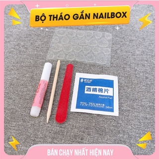 Bộ dụng cụ tháo,gắn móng giả- bộ kit gắn móng đi kèm nailbox