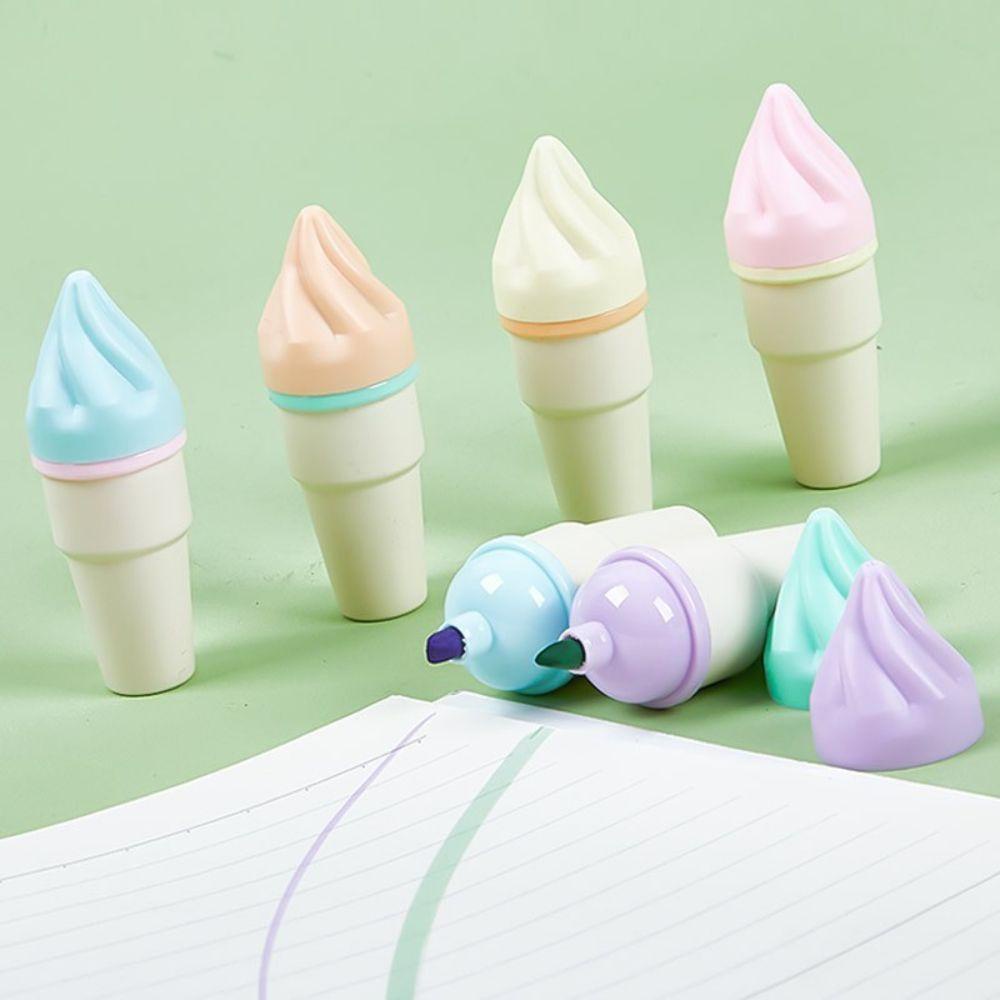 Set 6 Bút Đánh Dấu Hình Cây Kem Dễ Thương Dành Cho Học Sinh