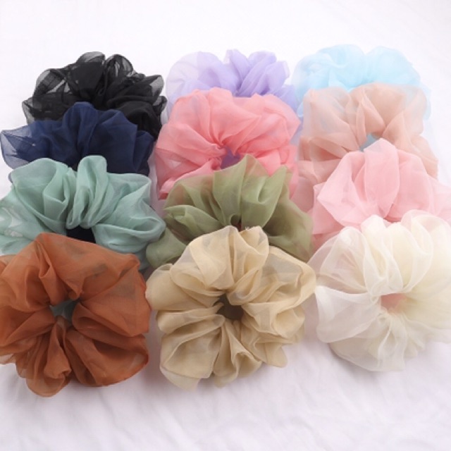 Dây Buộc Tóc Scrunchies Trơn Siêu Xinh Hàn Quốc