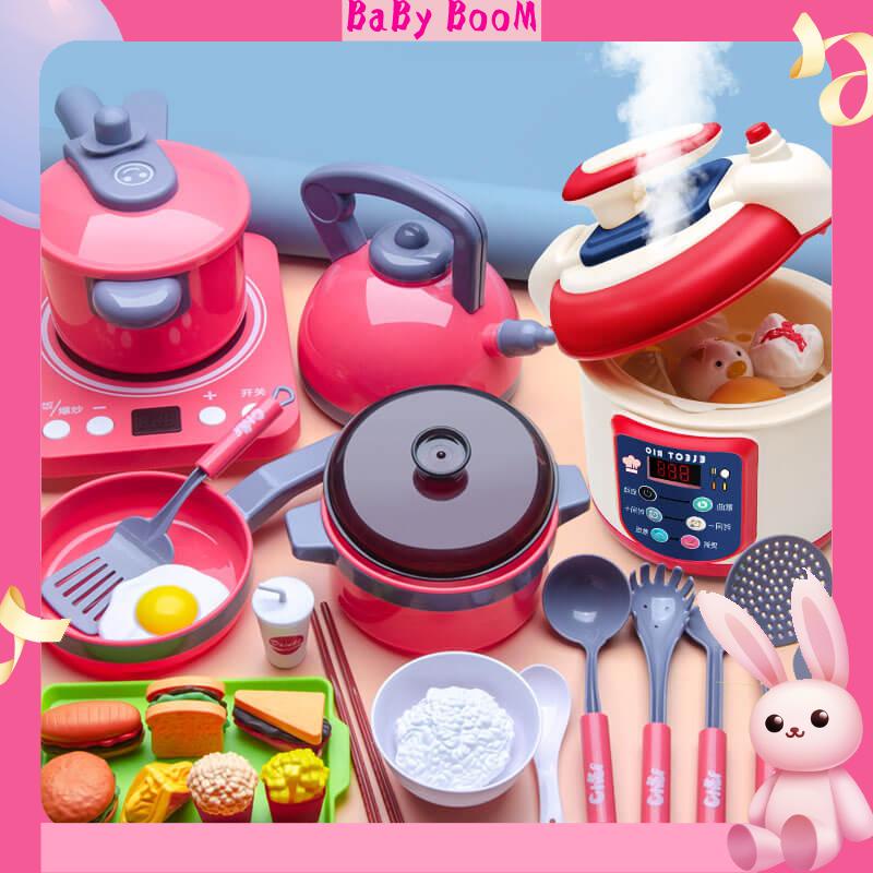 Bộ đồ chơi nhà bếp nấu ăn cho bé có dùng pin bộ đồ chơi phát triển kỹ năng cho bé