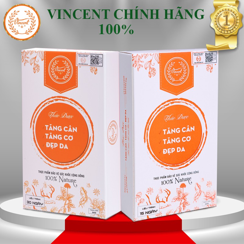 Thảo mộc Tăng cân Vincent dành cho cơ địa gầy lâu năm, tang can, tăng ký tự nhiên, không tích nước