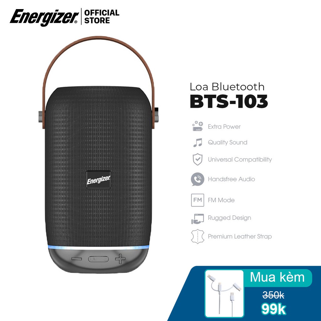 [Mã 2404EL10K giảm 10K đơn 20K] Loa Bluetooth Energizer BTS103